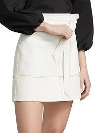 Courtney Denim Tie-Waist A-Line Skirt