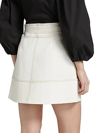 Courtney Denim Tie-Waist A-Line Skirt