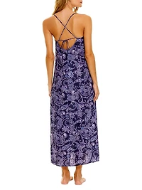 Summer Soirée Frida Printed Linen Maxi Dress