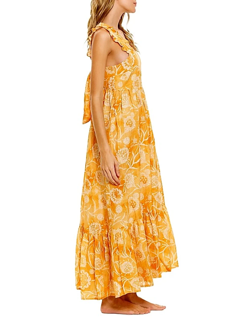 Summer Soirée Mika Claire Printed Linen Maxi Dress