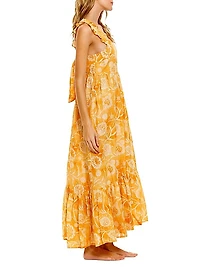 Summer Soirée Mika Claire Printed Linen Maxi Dress