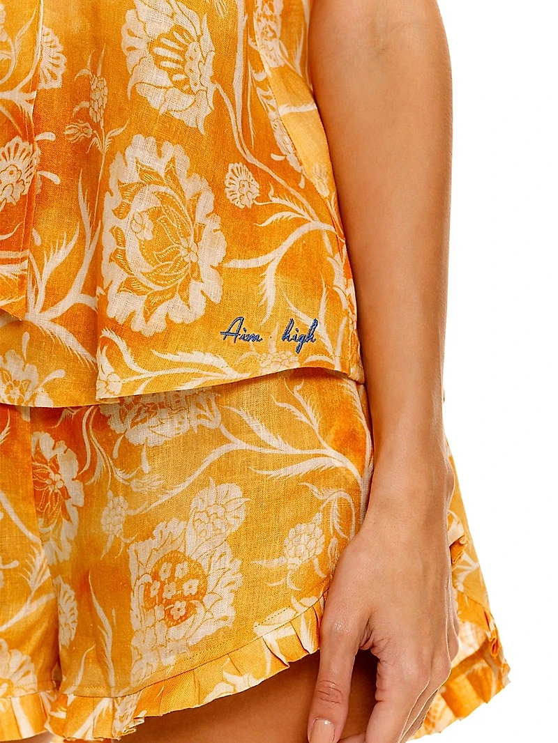 Summer Soirée Rosie Claire 2-Piece Linen Pajama Set