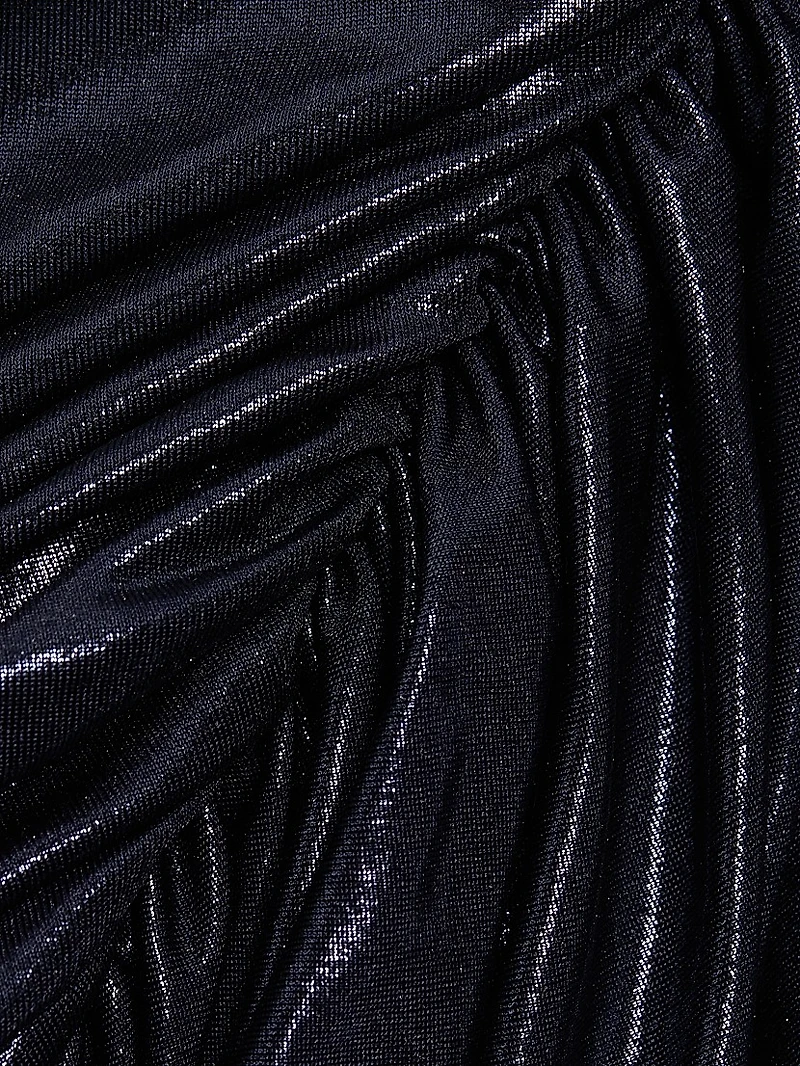 Shirred Metallic Miniskirt