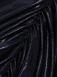 Shirred Metallic Miniskirt