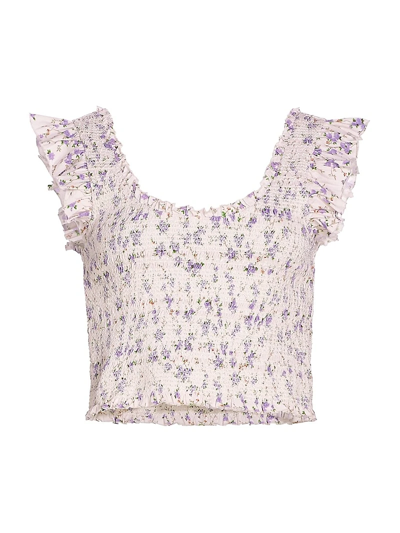 Dovi Smocked Floral Top