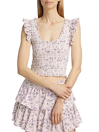 Dovi Smocked Floral Top