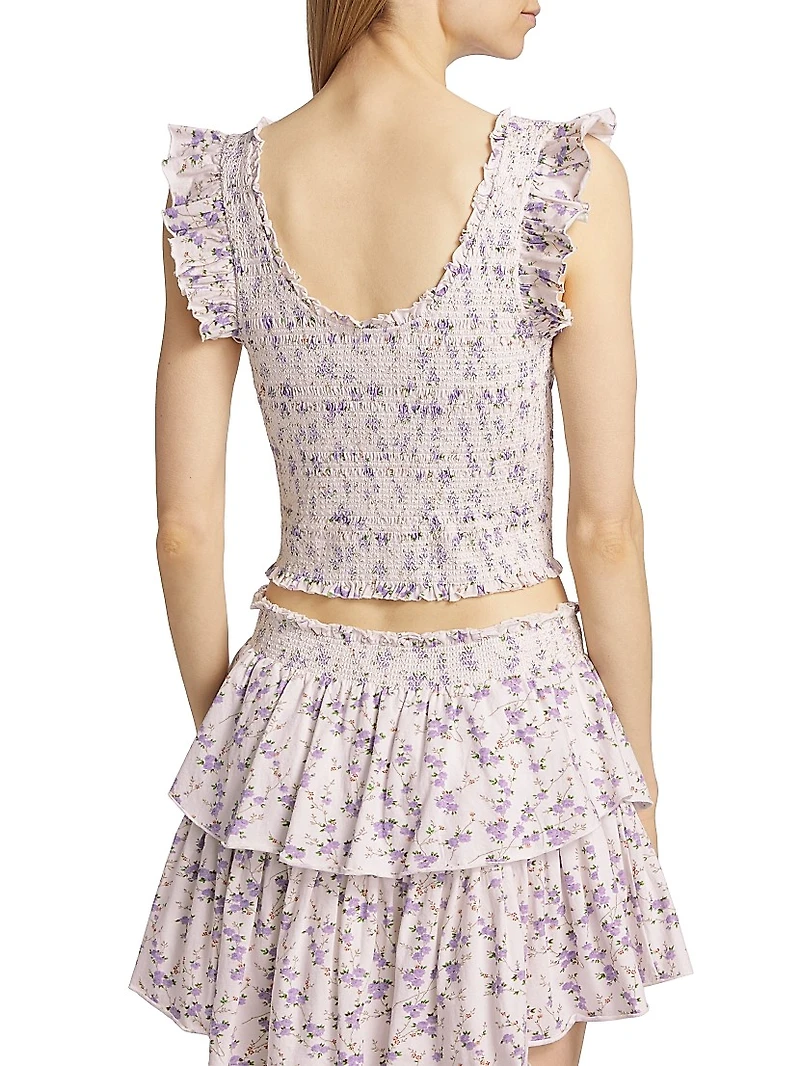 Dovi Smocked Floral Top