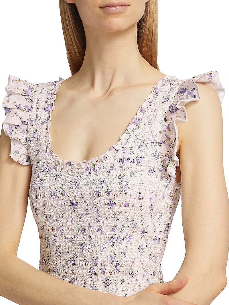 Dovi Smocked Floral Top