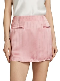 Tove Satin Pinstripe Miniskirt