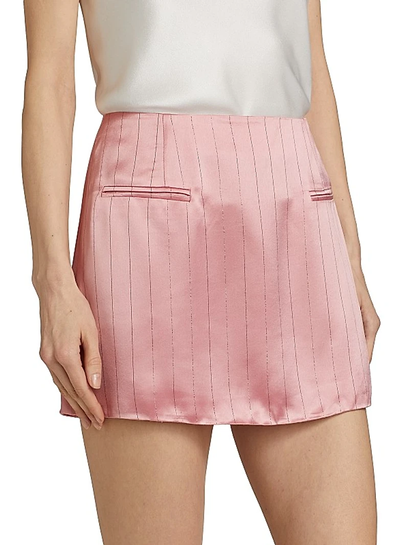 Tove Satin Pinstripe Miniskirt