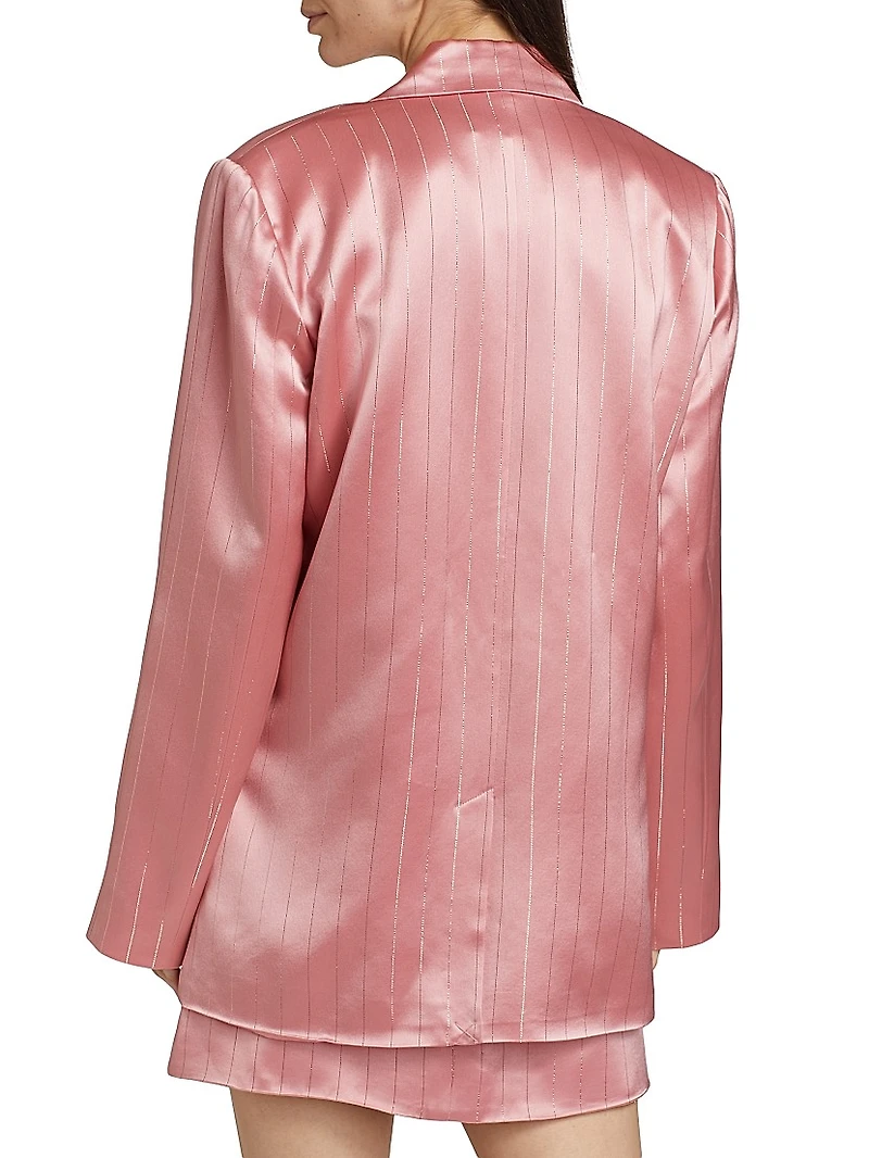 Audri Pinstriped Satin Blazer
