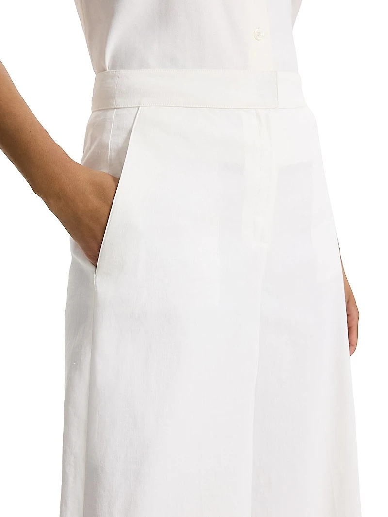 Terena Linen-Blend Wide Crop Pants