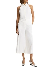 Terena Linen-Blend Wide Crop Pants