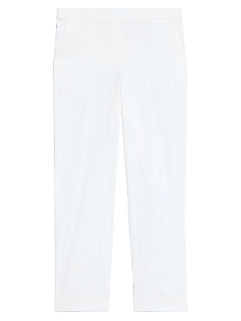 Linen-Blend Slim-Fit Pants