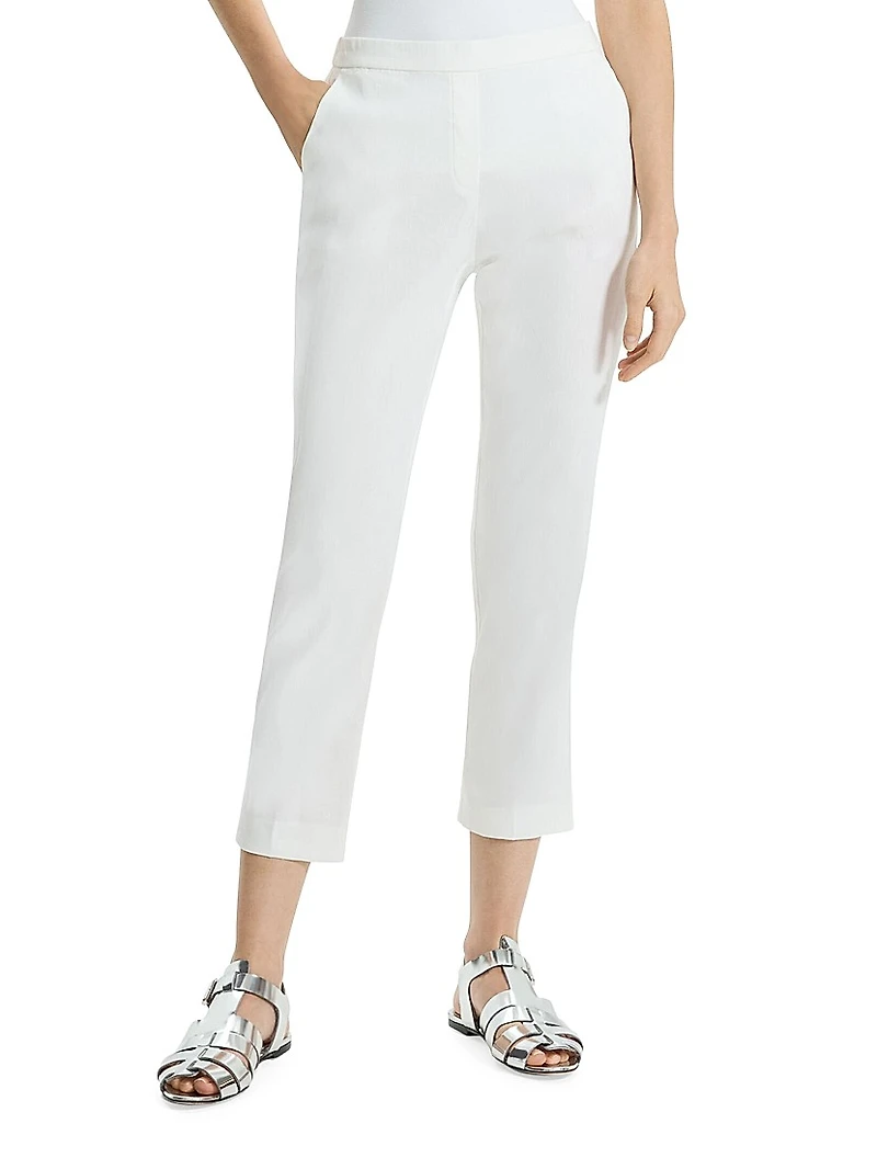 Linen-Blend Slim-Fit Pants