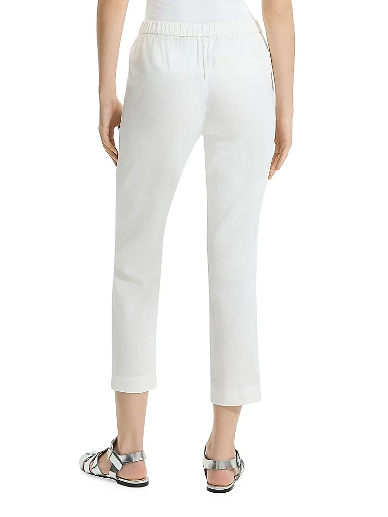 Linen-Blend Slim-Fit Pants