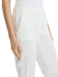 Linen-Blend Slim-Fit Pants