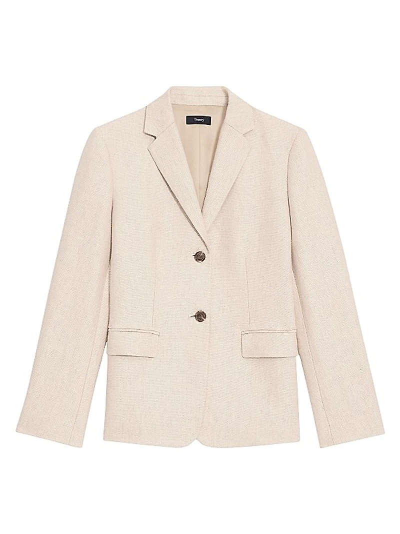 Linen Single-Breasted Blazer