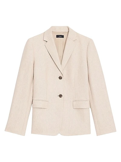 Linen Single-Breasted Blazer