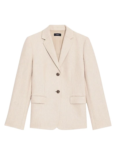 Linen Single-Breasted Blazer