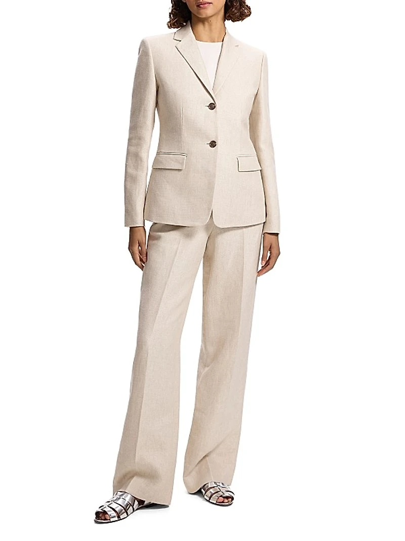Linen Single-Breasted Blazer