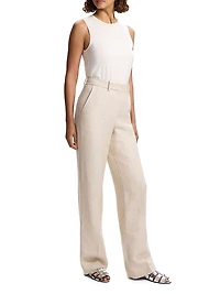 Linen Straight-Leg Pants