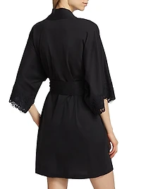 Bliss Harmony Lace-Trimmed Cotton Robe