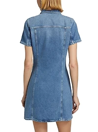 Pasadena Short-Sleeve Denim Minidress