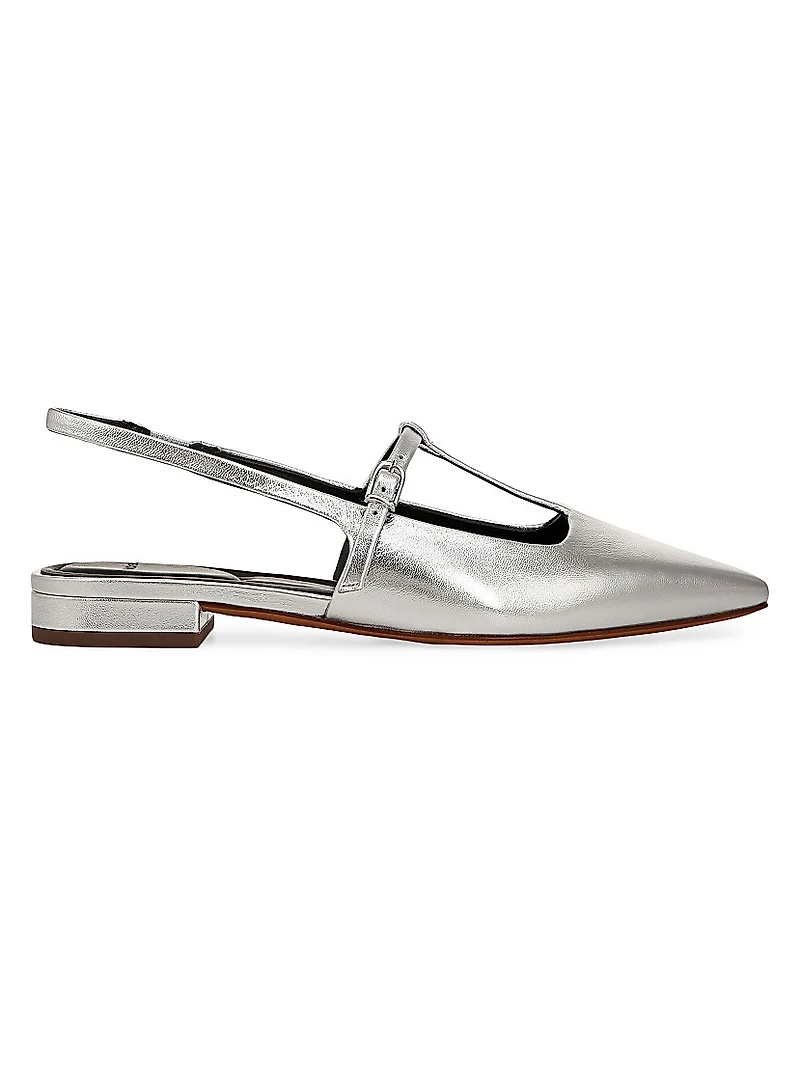 Iliana Metallic Leather Flats