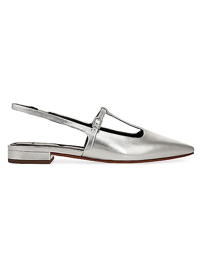 Iliana Metallic Leather Flats