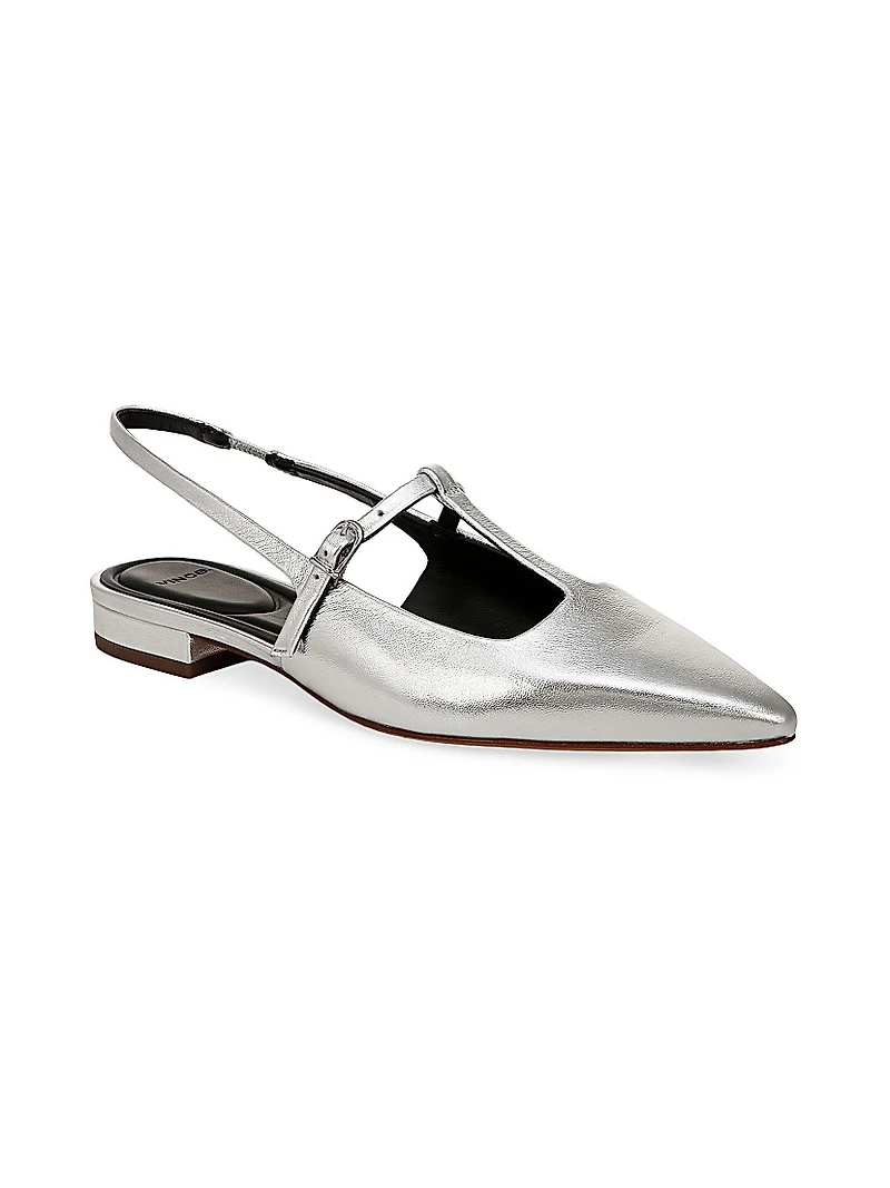 Iliana Metallic Leather Flats