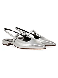 Iliana Metallic Leather Flats
