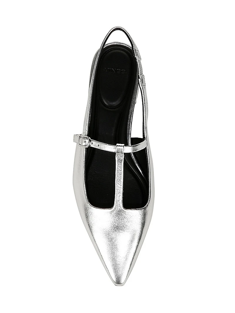 Iliana Metallic Leather Flats