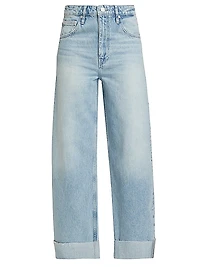 Barrel Cuffed-Hem Jeans