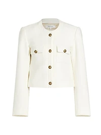 Tweed Button-Front Jacket