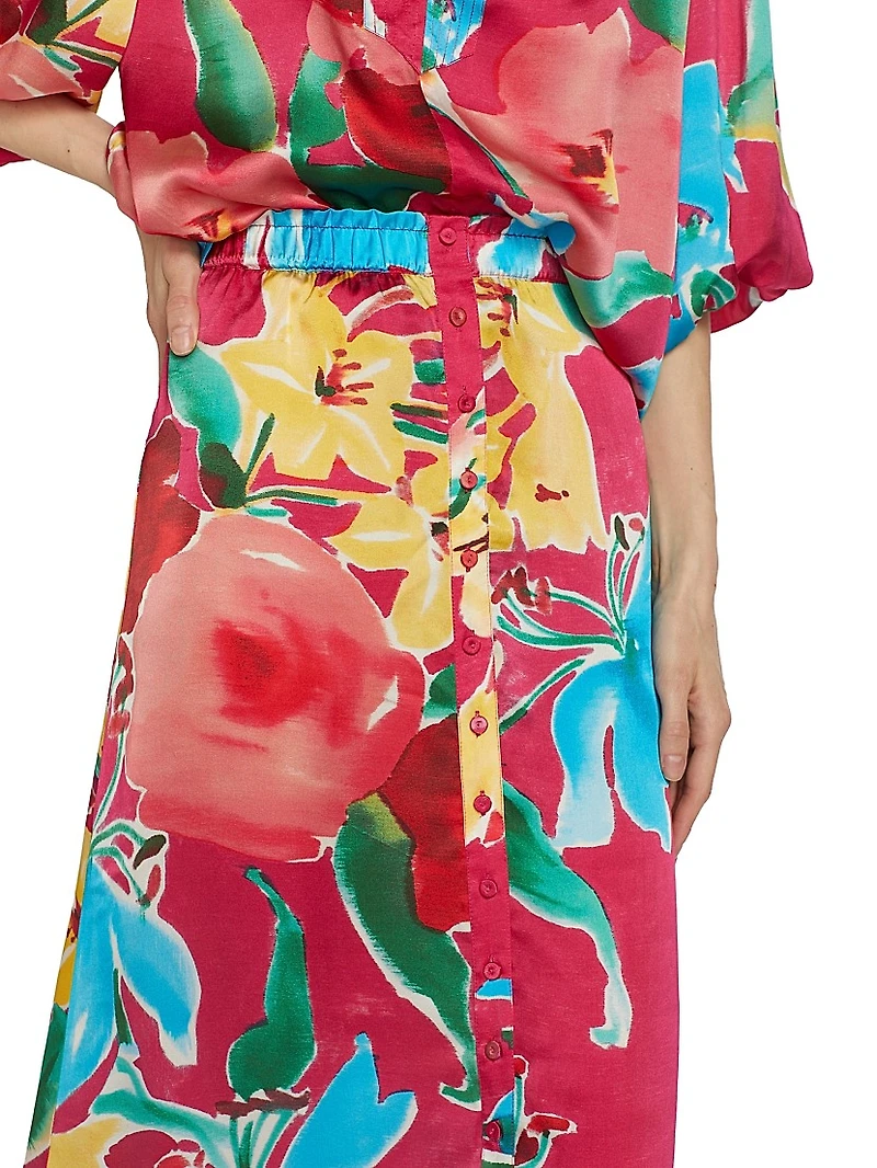 Bastien Floral Midi-Skirt