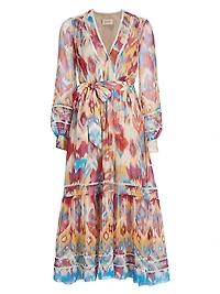 Sierra Watercolor Silk Maxi Dress