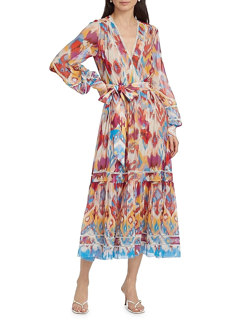 Sierra Watercolor Silk Maxi Dress