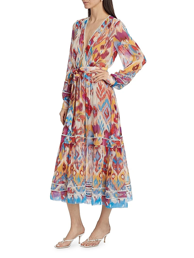 Sierra Watercolor Silk Maxi Dress