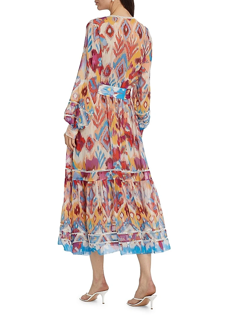 Sierra Watercolor Silk Maxi Dress