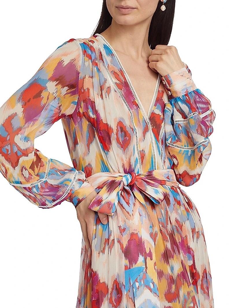 Sierra Watercolor Silk Maxi Dress