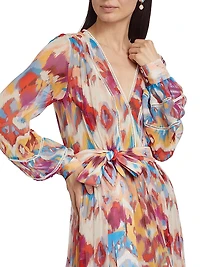 Sierra Watercolor Silk Maxi Dress