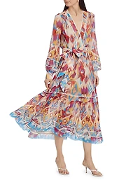 Sierra Watercolor Silk Maxi Dress
