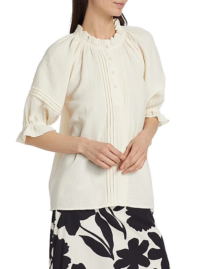 Billie Cotton Pintuck Top