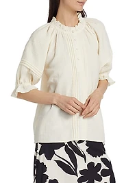 Billie Cotton Pintuck Top