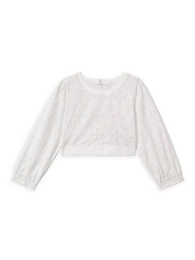 Little Girl's & Girl's Nella Jr. Eyelet Crop Top