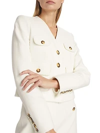 Isola Stretch Cotton-Blend V-Neck Jacket