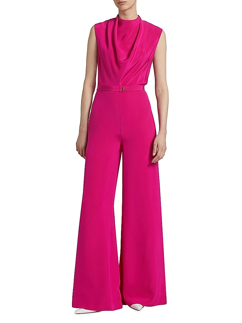 Blythe Wide-Leg Silk Jumpsuit