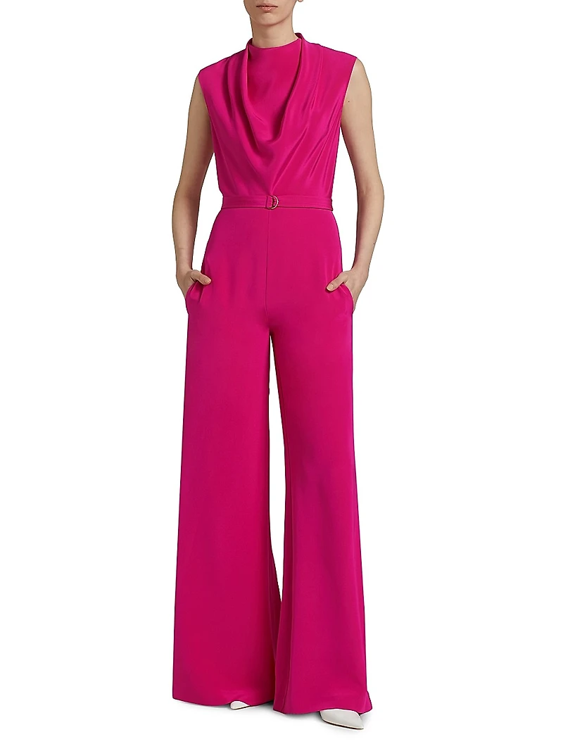 Blythe Wide-Leg Silk Jumpsuit