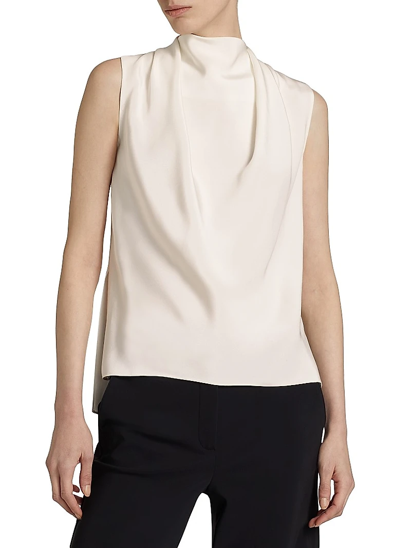 Blythe High-Neck Silk Top
